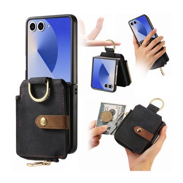 Galaxy Z Flip7 5G fodral med greppring, Svart