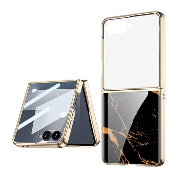 Galaxy Z Flip7 5G marmorerat skal, Polykarbonat, Svart