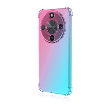 Honor Magic8 Lite 5G Gradient Bumper TPU skal, Gr&ouml;n/rosa