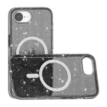 iPhone 17e / 16e Glitter MagSafe Bumper TPU-skal, Svart