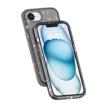 iPhone 17e / 16e Glitter MagSafe Bumper TPU-skal, Svart