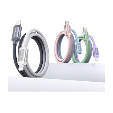 USAMS Bicolor USB-C / Lightning PD 30W -kabel, Gr&ouml;n/lila 120 cm