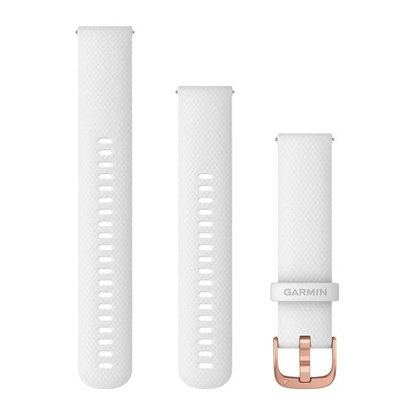 Garmin Quick Release silikonarmband, 20 mm, Vit/ros&eacute;guld