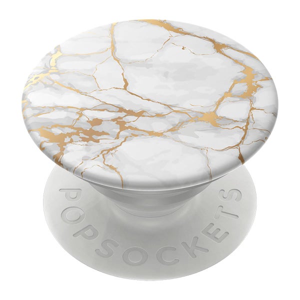 PopSockets PopGrip Avtagbart Grip med St&auml;llfunktion, Gold Lutz Marble