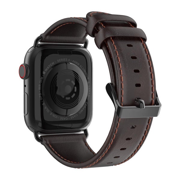 Apple Watch Series 42 / 44 / 45 / 46 / 49 mm Dux Ducis Business Band -armband, M&ouml;rkbrun