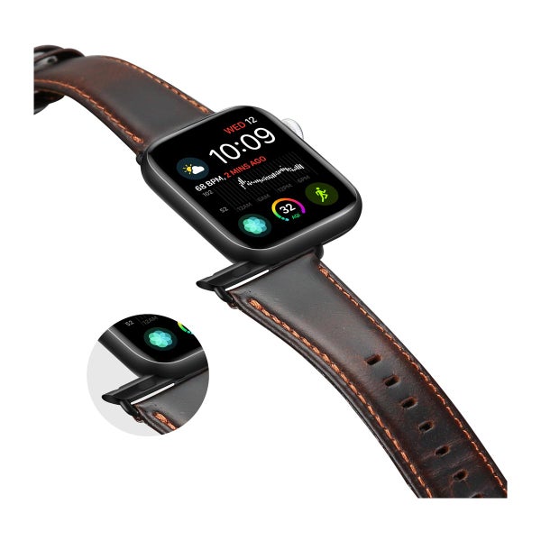 Apple Watch Series 42 / 44 / 45 / 46 / 49 mm Dux Ducis Business Band -armband, M&ouml;rkbrun