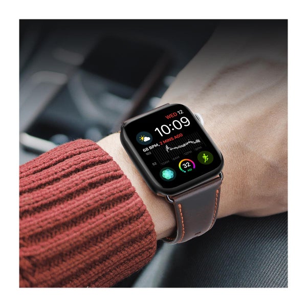 Apple Watch Series 42 / 44 / 45 / 46 / 49 mm Dux Ducis Business Band -armband, M&ouml;rkbrun