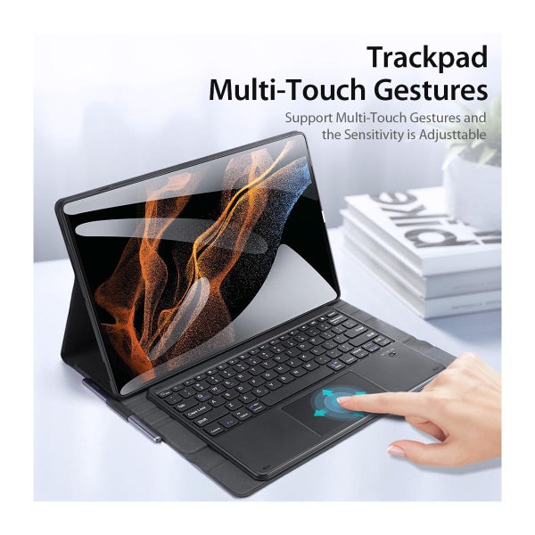 Samsung Galaxy Tab S8 Plus / S7 Plus / S7 FE DUX Ducis fodral med tangentbord, Svart