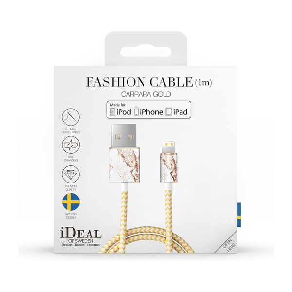 iDeal of Sweden Lightning &ndash; USB-kabel, 1.0m Carrara Gold