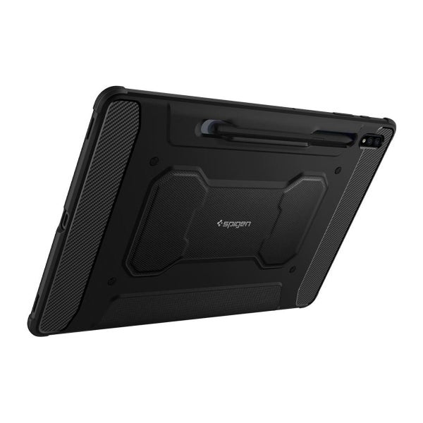 Spigen Rugged Armor Galaxy Tab S8+ / S7+ skal, Svart