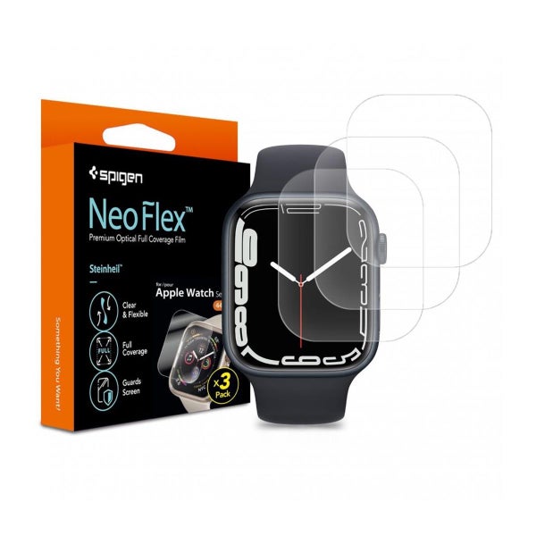 Spigen Neo Flex Apple Watch (45 mm) skyddsfilm (3 st.), Klar