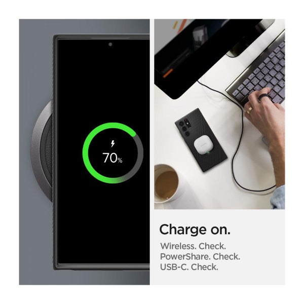 Spigen Liquid Air Samsung Galaxy S22 Ultra skal, Svart