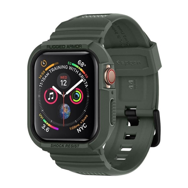 Spigen Rugged Armor Pro Apple Watch 44 mm skal med armband, Military Green