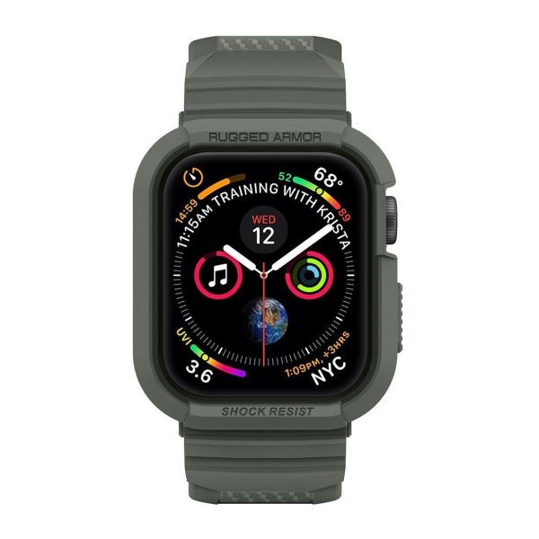 Spigen Rugged Armor Pro Apple Watch 44 mm skal med armband, Military Green