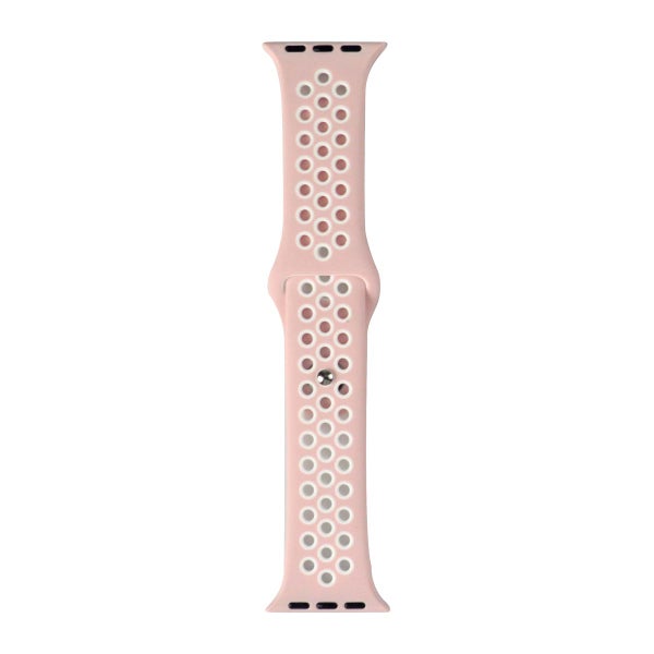 H&aring;lm&ouml;nstrat armband Apple Watch 38 / 40 / 41 / 42 mm, Rosa/vit