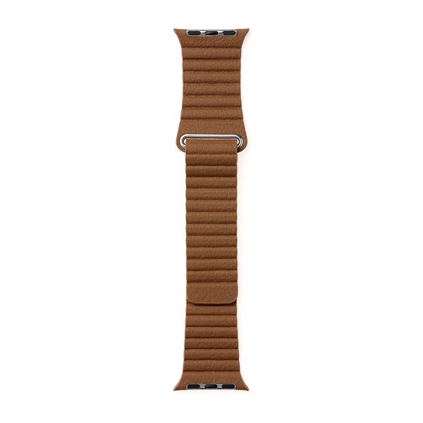 Armband i &auml;kta l&auml;der Apple Watch 42 / 44 / 45 / 46 / 49 mm, Brun