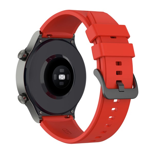 Universal silikonarmband med klassiskt sp&auml;nne (22 mm) f&ouml;r smartklocka, R&ouml;d