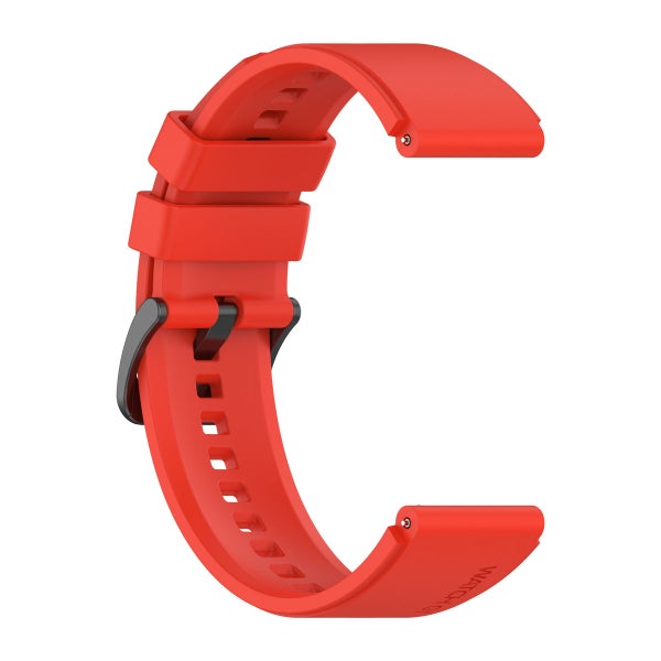 Universal silikonarmband med klassiskt sp&auml;nne (22 mm) f&ouml;r smartklocka, R&ouml;d