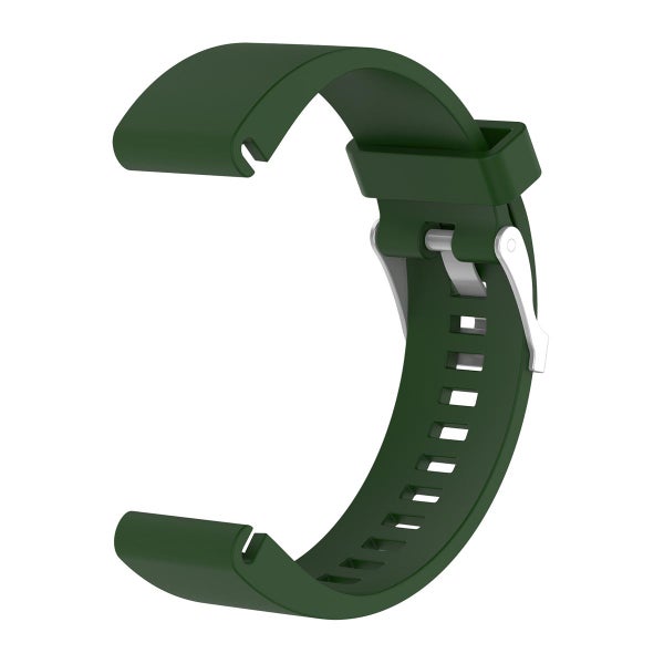 QuickFit silikonarmband (20 mm) f&ouml;r Garmin smartklocka, Gr&ouml;n/silver