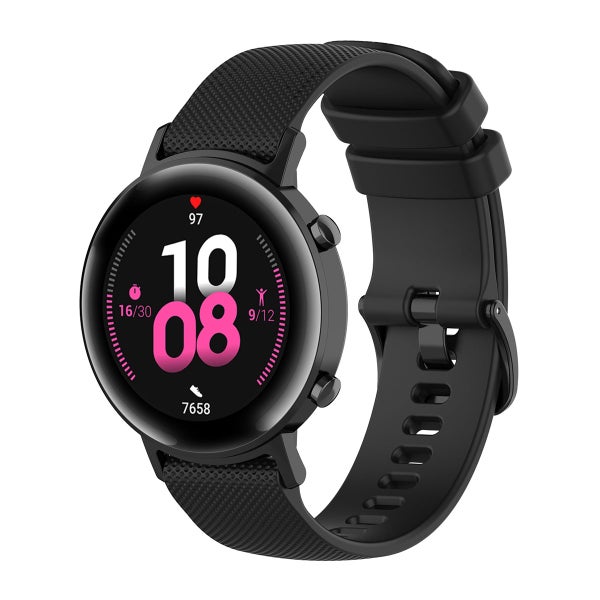 Silikonarmband (20 mm) f&ouml;r Garmin smartklocka, Svart