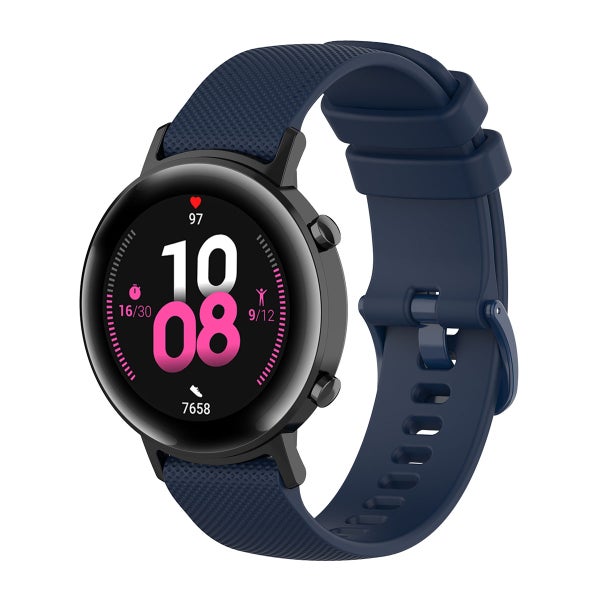 Silikonarmband (20 mm) f&ouml;r Garmin smartklocka, M&ouml;rkbl&aring;