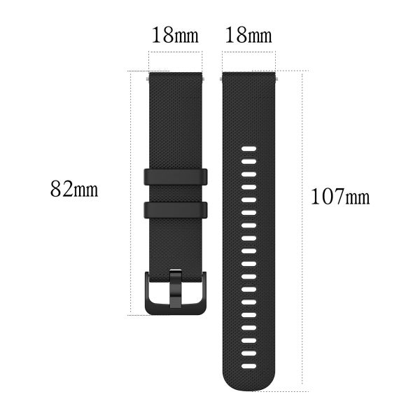 Universal silikonarmband (18 mm) f&ouml;r smartklocka, Vit