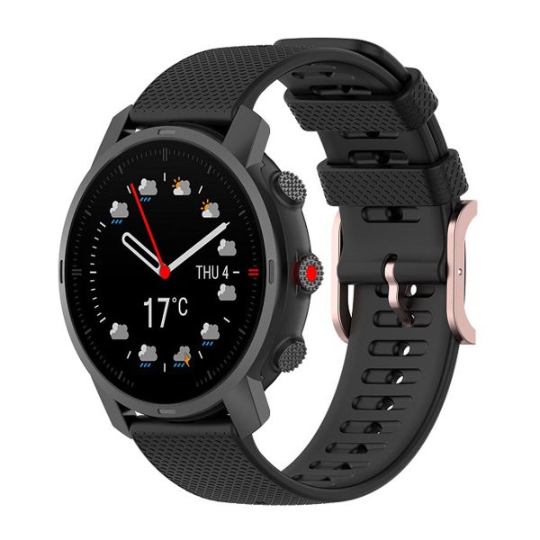 Silikonarmband (22 mm) f&ouml;r Polar smartklocka, Svart