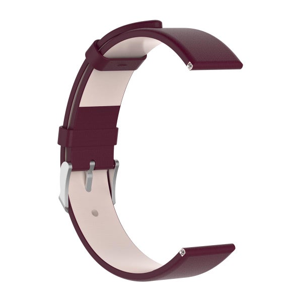 Armband i &auml;kta l&auml;der (20 mm) f&ouml;r Polar smartklocka, Vinr&ouml;d