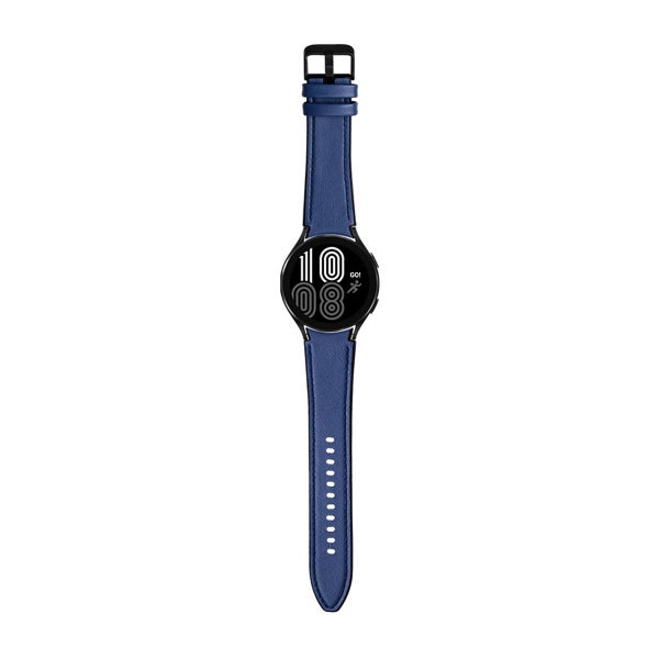 Armband silikon och l&auml;der till Galaxy Watch 20 mm, Bl&aring;