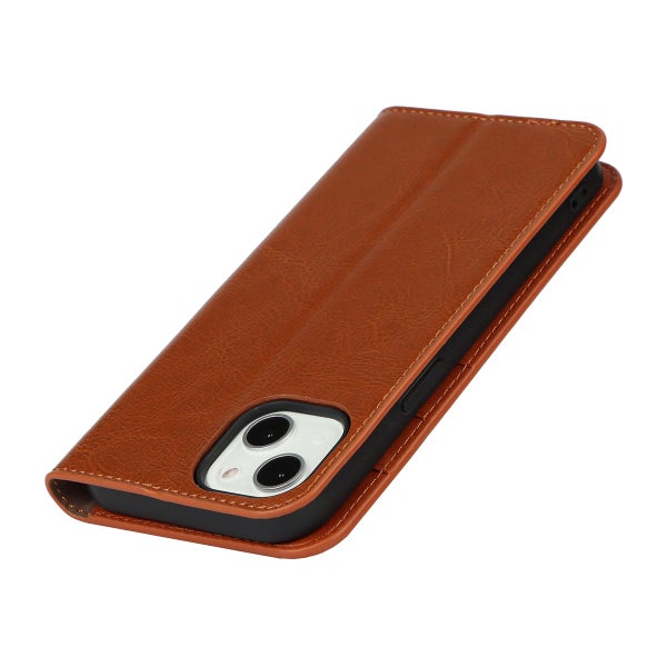 Apple iPhone 13 Mini Pl&aring;nboksfodral, l&auml;der i flera f&auml;rgalternativ