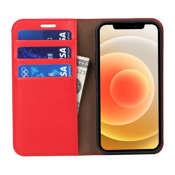 Apple iPhone 13 Mini Pl&aring;nboksfodral, l&auml;der i flera f&auml;rgalternativ