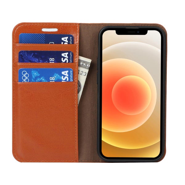 Apple iPhone 13 Mini Pl&aring;nboksfodral, l&auml;der i flera f&auml;rgalternativ