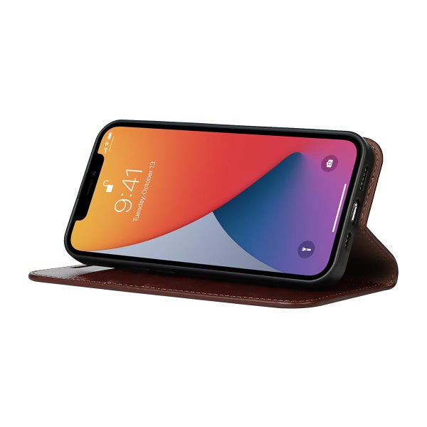 Apple iPhone 13 Pro Pl&aring;nboksfodral, l&auml;der i flera f&auml;rgalternativ