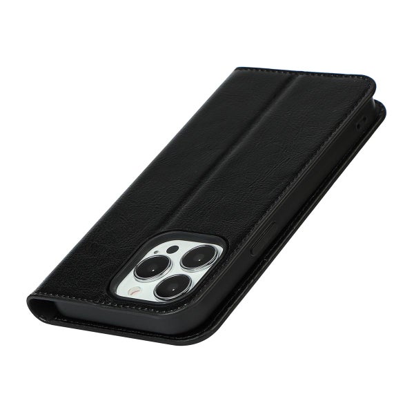 Apple iPhone 13 Pro Pl&aring;nboksfodral, l&auml;der i flera f&auml;rgalternativ
