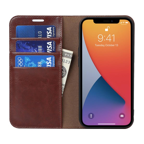 Apple iPhone 13 Pro Pl&aring;nboksfodral, l&auml;der i flera f&auml;rgalternativ