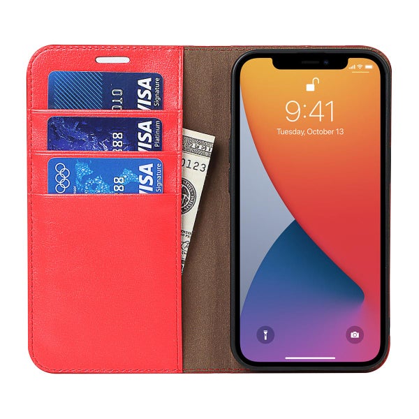 Apple iPhone 13 Pro Pl&aring;nboksfodral, l&auml;der i flera f&auml;rgalternativ