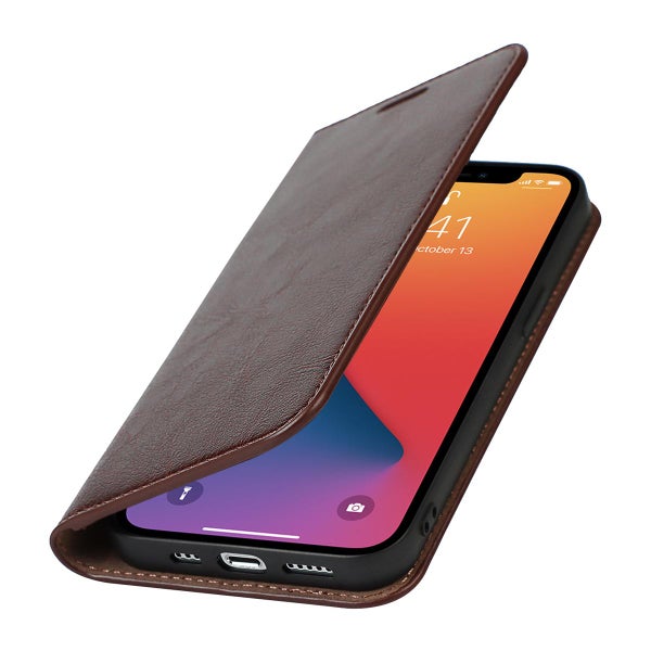 Apple iPhone 13 Pro Pl&aring;nboksfodral, l&auml;der i flera f&auml;rgalternativ