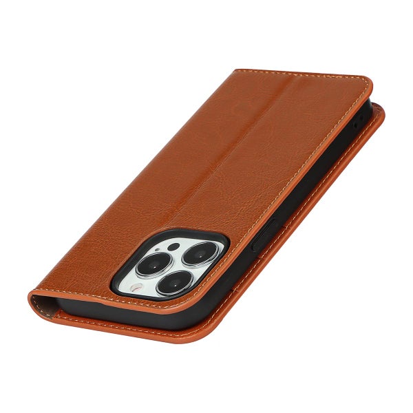 Apple iPhone 13 Pro Pl&aring;nboksfodral, l&auml;der i flera f&auml;rgalternativ