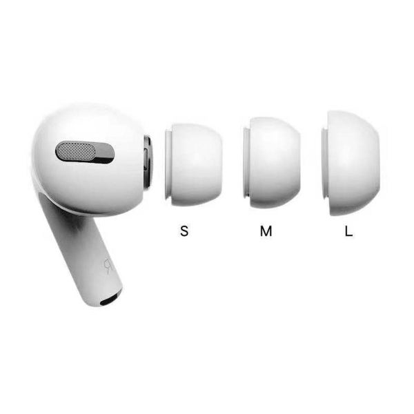 &Ouml;rontoppar till AirPods Pro / Pro 2, Stl. S, 2 par, Vit