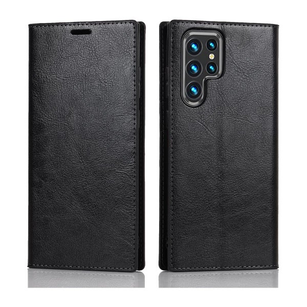 Samsung Galaxy S22 Ultra Pl&aring;nboksfodral, l&auml;der i flera f&auml;rgalternativ