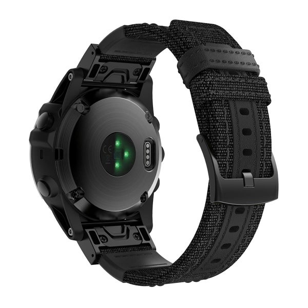 QuickFit nylonarmband (26 mm) f&ouml;r Garmin smartklocka, Svart