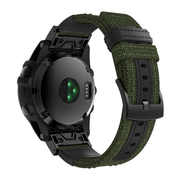 QuickFit nylonarmband (26 mm) f&ouml;r Garmin smartklocka, Gr&ouml;n