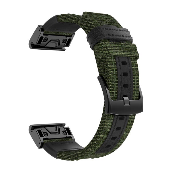 QuickFit nylonarmband (26 mm) f&ouml;r Garmin smartklocka, Gr&ouml;n