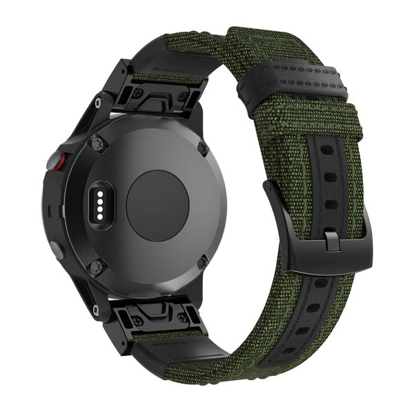 QuickFit nylonarmband (22 mm) f&ouml;r Garmin smartklocka, Gr&ouml;n