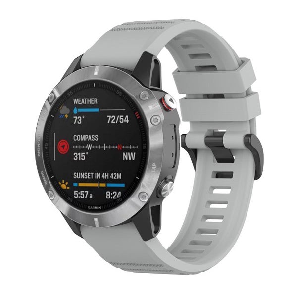 QuickFit silikonarmband (22 mm) f&ouml;r Garmin smartklocka, Gr&aring;