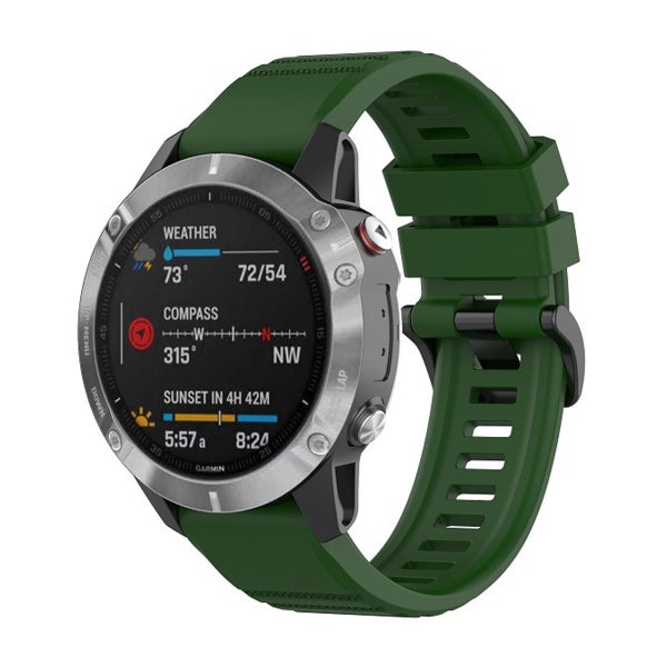 QuickFit silikonarmband (22 mm) f&ouml;r Garmin smartklocka, Gr&ouml;n