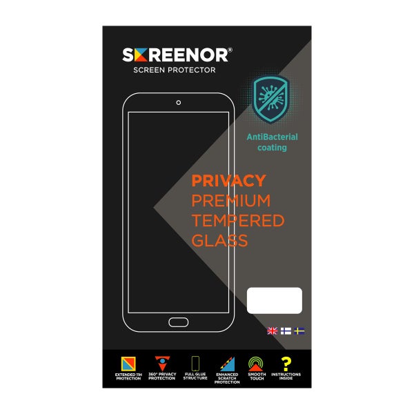 Screenor iPhone 13 / 13 Pro / 14 / 16e / 17e Premium-sk&auml;rmskydd, Privacy 360